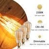 Kellarosses ST64 Incandescent Edison Bulbs 60W 6-Pack, 2200K Warm Amber