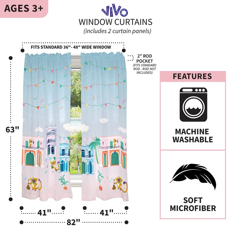Franco Kids Window Curtain Panels Drapes Set, 82 in x