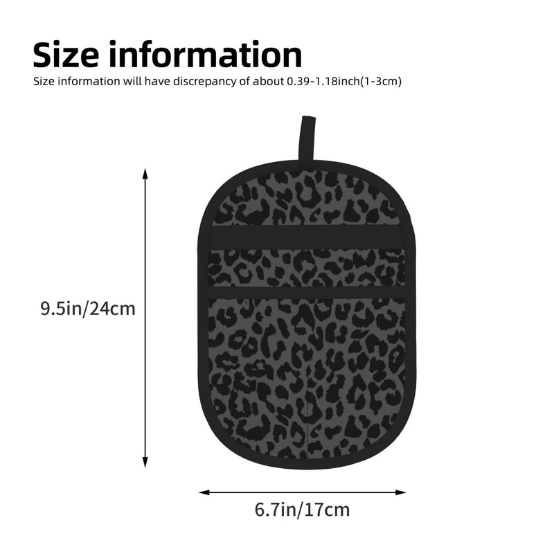 Black Leopard Cheetah Pet Hair Remover Glove for Dogs Cats,