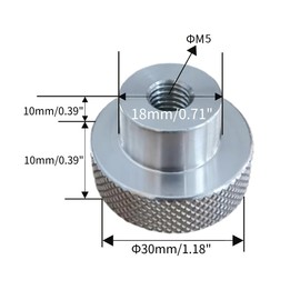 CHANCS Aluminium Alloy Machine Tool Handwheels 30mm OD Thread M5 Knurled Oxidised Handles Knobs for Sliding Table