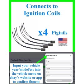 x4 4 fits Ford Lincoln Mazda Ignition Coil Connector Plug Pigtail Wiring Harness