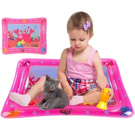 Norhogo Water Play Mat for Pets, Water Mat Cat ze, Summer Thickened Play Water Sensor Mat, Water Sensory Play Mat for Small Dogs and Cats, Water Sensory Play Mat Cat (Pink)