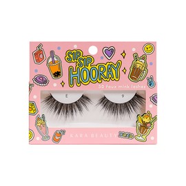 KARA BEAUTY SIP SIP HOORAY 3D Faux Mink Lashes - Synthetic Strip Eyelashes (E9)