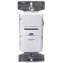 Eaton VS106D1-C2-K Motion-Activated Vacancy Dimmer Wall Switch with Color Change Kit, Light Almond, White, Ivory