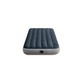 Intex 64781E Dura-Beam Standard Single-High Air Mattress: Fiber-Tech – Twin Size – 2-Step Pump – 10in Bed Height – 300lb Weight Capacity