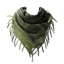 BY FMA Cotton Shemagh Arab Tactical Desert Keffiyeh Windproof Military Scarf Wrap Muslim Hijab (Green)