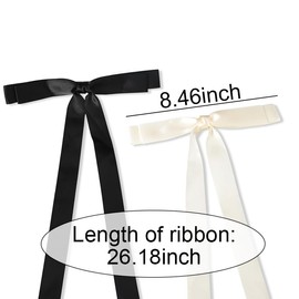 Hair Bows Ribbon Hair Clips for Women Bow Hair Clip Tassel Ribbon Bowknot Hair Clips with Long Tail Hair Bow Barrettes Hair Ribbons for Women Girls Hair Bow Clips Ponytail Holder Accessories 2PCS