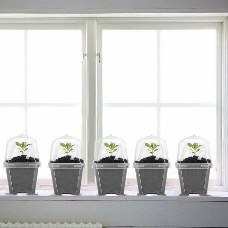 EBaokuup 30PCS Clear Plant Nursery Pots with Humidity Dome -