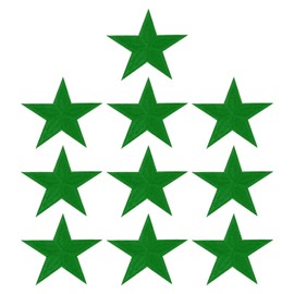PATIKIL Star Iron-on Patches, 10 Pcs Sew on Star Embroidered Patches Appliques Embellishments for Clothing Jackets Hat Backpack Repairing Decorations, Green, 3" x 2.8"