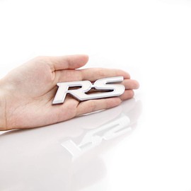 3D RS Emblem Front Grill Badge Decal Sticker Logo for Camaro Chevy Series (Silver)