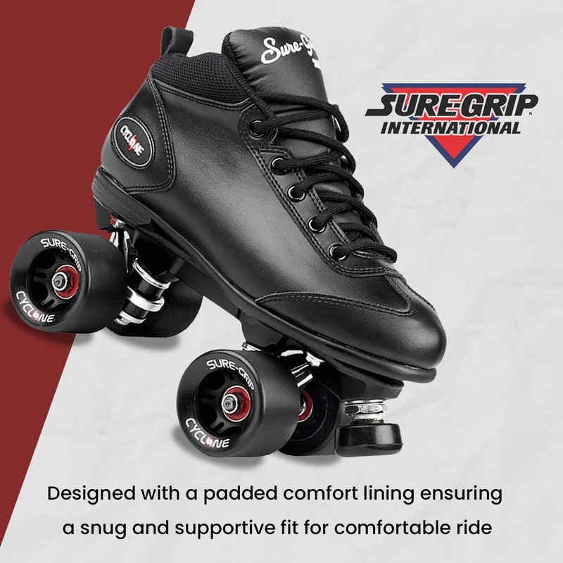 Sure-Grip Cyclone Roller Skate Black Mens 9 / Ladies 10