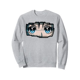Glitch Manga Eyes Aesthetic Japanese Art Sweatshirt