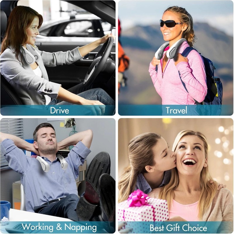 COMLIFE Bladeless Neck Fan – 5000mAh Rechargeable Hands-Free Cooling