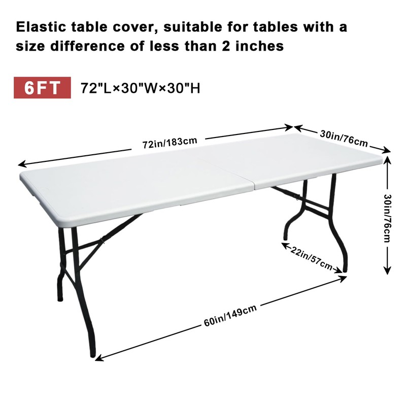ABCCANOPY 2 Pack 6 ft Spandex Tablecloths Stretch Table Cover