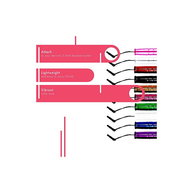 KING OF FLASH Capacitive/Resistive Touchscreen Mini Stylus Pens, Stylus on