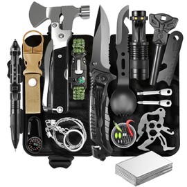 Survival Gear Kit for Men: 27-in-1 Complete Tools & Camping Accessories for Hiking, Fishing, Emergency | The for Husband, Dad, Boyfriend