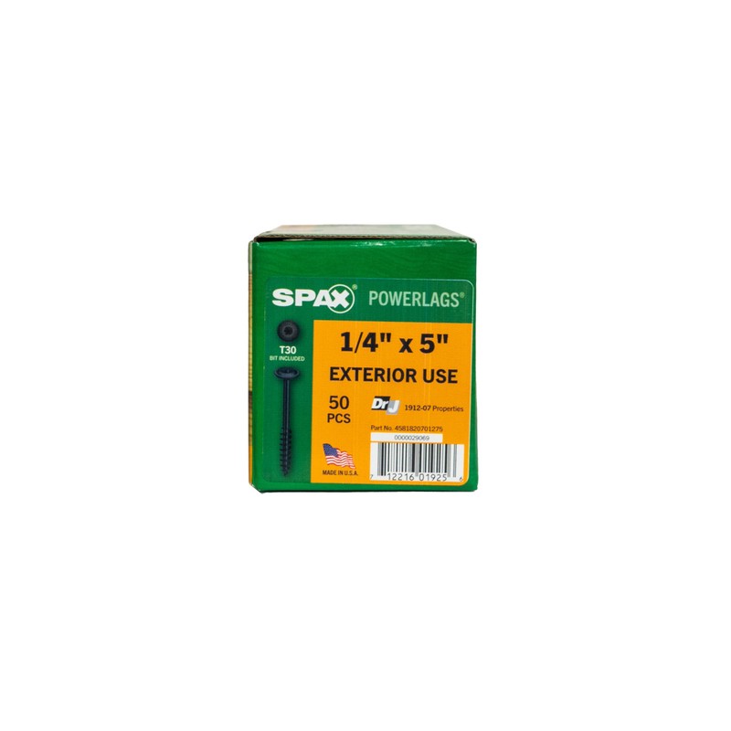 SPAX 1/4" x 5" Exterior Washer Head Structural Wood Lag