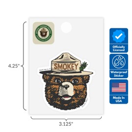 Smokey Bear ® 5-Pack Sticker Bundle - Waterproof Stickers for Water Bottles and Laptops