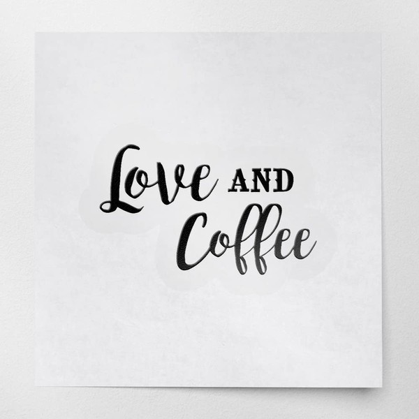 Decal Stickers of Love and Coffee (Black) (Set of 2)