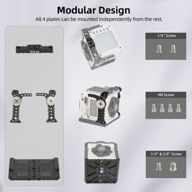 Nitze Camera Cage Camera Cage for RED Komodo 6K Camera with Built-in NATO Rail, Built-in ARRI Rosettes and Multiple Thread Holes - T-R02A