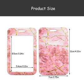 Rumyve Detachable Badge Reel Lanyard Card,Hard Plastic Cute ID Card Holder,Retractable Badge Reel Climbing Buckle Clip and Detachable Lanyard Strap(Pink)