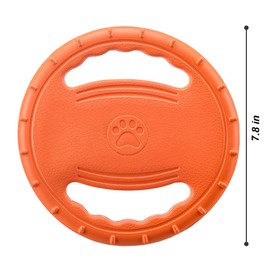 Ovewibi 1 Pack Dog Soft Flying Discs Interactive Training Toys, EVA Material Lightweight Pet Supplies, Floats in Water, Great for Beach and Pool (Orange)