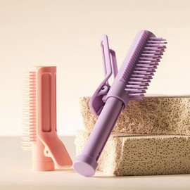 Rolling Volume Hair Brush & Comb Portable Comb Pink 2ea