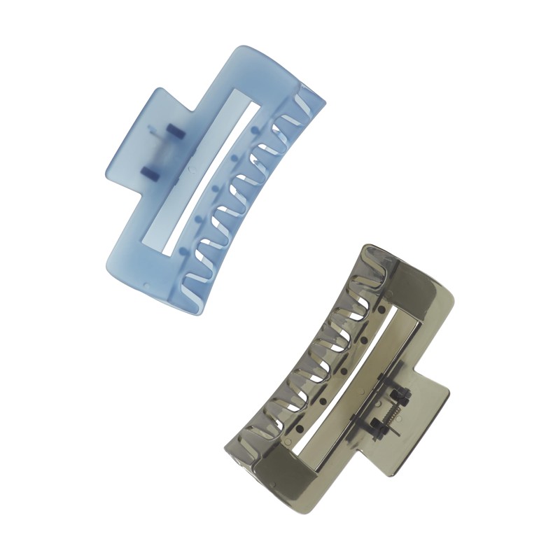 Goody SlideProof Rectangular Large Claw Clips - 2 Ct, Cool