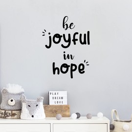 Aurabeam Vinyl Wall Art Decal - Be Joyful in Hope - 16" x 12" - Modern Lovely Inspirational Faith Quote Sticker for Home Bedroom Living Room Playroom Kids Room Office Coffee Shop Decor