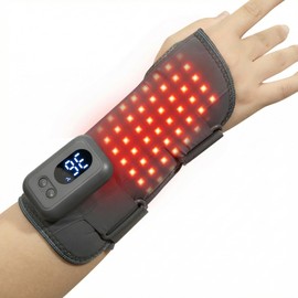 Infrared Red Light Therapy Wrist Brace, Right Left Hand Red Light Therapy Device with 660nm & 850nm Red Light for Carpal Tunnel, Tendonitis Relief Adjustable Fit, Rechargeable Control (Right Hand)
