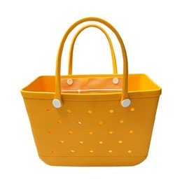 bbga Oversized Beach Tote Bag, Extra Large Rubber Waterproof Sandproof Bag, Washable Durable Travel Tote for Pool (Yellow)