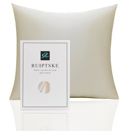 Oeko-TEX® Certified Silk Pillowcase for 100% Silk Pillow 22 Momme Certified Hair and Skin Benefits Anti Aging, Anti Dust Mite (60 x 60 cm, Beige)