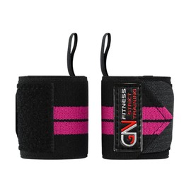 GN Fitness Muñequeras para Gym, Wrist Wraps, Muñequera Deportivas, Venda para Muñecas Deportivas, Par de Vendas para Muñeca Crossfit, Accesorios para Powerlifting Protege Tus articulaciónes (Fucsia)