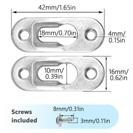 Ruidee Pack of 30 Keyhole Hangers, Picture Hangers, Metal 42 mm Keyhole Clasps with Screw, Picture Frame Hooks for Hanging Picture Frames (O-XG/Silver)