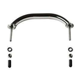 MARINE CITY Smooth Polished Stainless Steel Heavy Duty Boat Handle Oval Tube Grab Bar Mount Handrail with Flange and Studs 8-1/4 Inches for Marines – Boats – Yachts – RVs (Pack of 1)