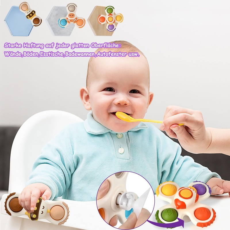 Hand Spinner Baby Bath Toy 0 Years Old with Suction
