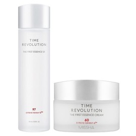 Missha 2개구성미샤 타임레볼루션 퍼스트 에센스 5세대 180ml + 크림 50ml 2-piece set Missha Time Revolution First Essence 5th Generation 180ml + Cream 50ml