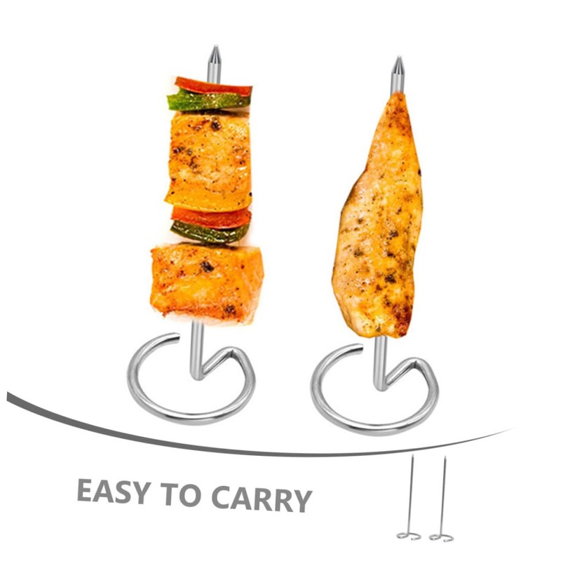 MAGICLULU Stainless Steel BBQ Skewers Vertical Design 10pcs Metal Skewers