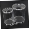 WOONEKY Acrylic Double Hole Cotton Swab Box Makeup Case Lid