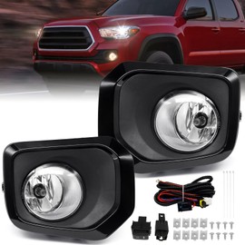 TOPUS For Toyota Tacoma Fog Lights Assembly Replacement 2016 2017 2018 2019 2020 2021 2022 Fog Lamps Left and Right Side with Wiring & Switch H16 12V 19W Halogen Bulbs 8122002160 81210Ow050