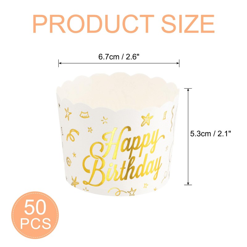 sourcing map 50pcs Cupcake Wrappers for Wedding, Paper Baking Cups,