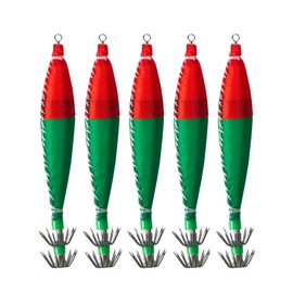 FUNKS Set of 5 Sutte No. 4 Float Sutte Floating Sutte, 0.2 oz (6 g), Dropper Fishing Gear, Squid Sutte (Red Green)