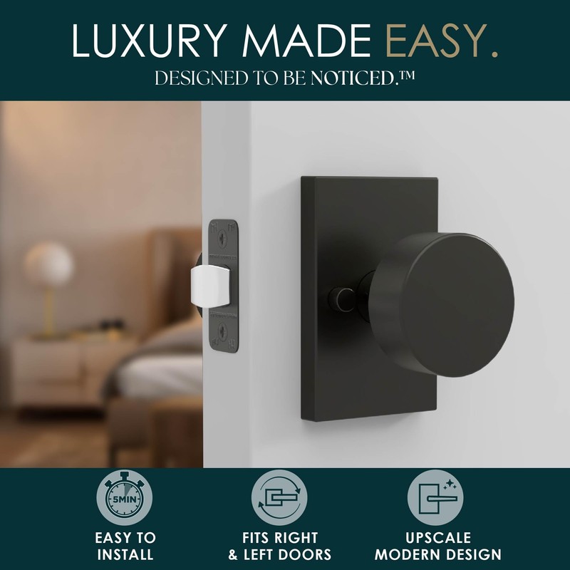 Mega Handles Laura Privacy Door Knobs - 1 Pack Reversible