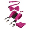 Alizeal Men's Plain 6 Clips Bow Tie and Suspenders, Pocket