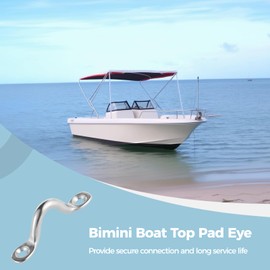 YOFAPA 50 Stück Boot Ösenriemen, 316 Edelstahl 2" Bimini Boot Top Pad Ösen, M5 Kajak Deck Schlaufen mit 100 Stück Schrauben, hängende U-Haken, Tie Down Punkte für Kajak Kanu Rigging