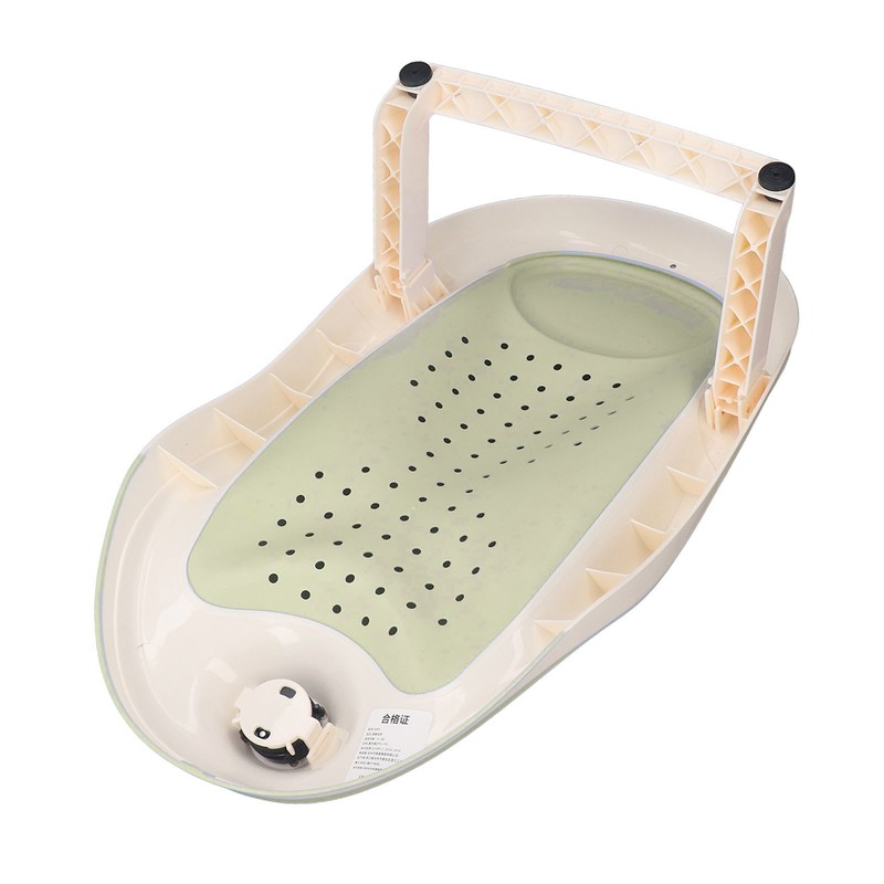 Foldable Baby Bath Support with Thermometer Slip Resistant Ergonomic Infant