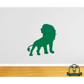 Grain To Glass Designs Proud Lion Wall Home Decor Vinyl Decal - 24" Green