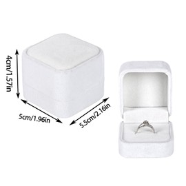 Fadcaer Velvet Ring Box Engagement Ring Box Ring Boxes for Jewellery Wedding Ring Box Wedding Day Engagement Gifts Earring Gift Box for Proposal Engagement Wedding Ceremony Men and Women (white)
