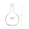 StonyLab Glass 2000ml Long Neck Flat Bottom Flask, Borosilicate Glass