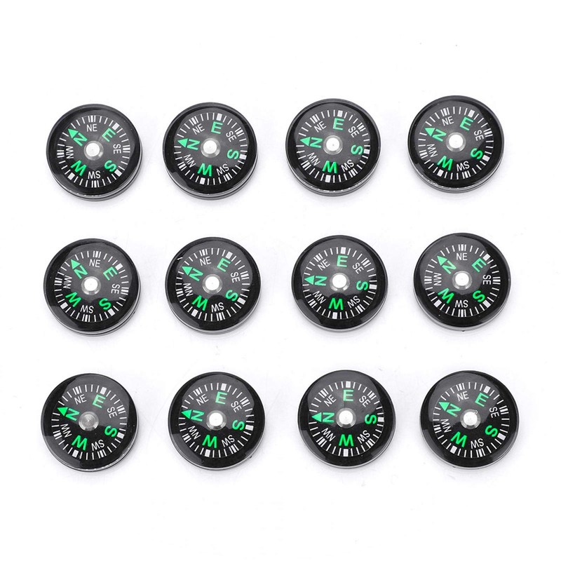 12pcs Button Compass, 20mm Pocket Compass Mini Compass Oil Filled